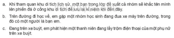 Em sẽ làm gì nếu gặp các tình huống sau? Luyen Tap 5 Trang 87 Kinh Te Phap Luat 10