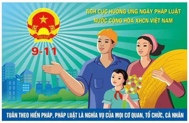 Em hãy thiết kế một sản phẩm truyền thông (Khẩu hiệu, tranh vẽ, …) giới thiệu về Hiến pháp Van Dung 2 Trang 92 Kinh Te Phap Luat 10