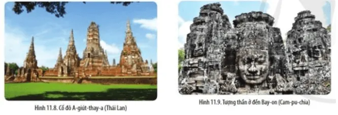 Đọc thông tin và quan sát Hình 11.8, 11.9 hãy nêu thành tựu chủ yếu của kiến trúc, điêu khắc ở Đông Nam Á Cau Hoi Trang 82 Lich Su 10