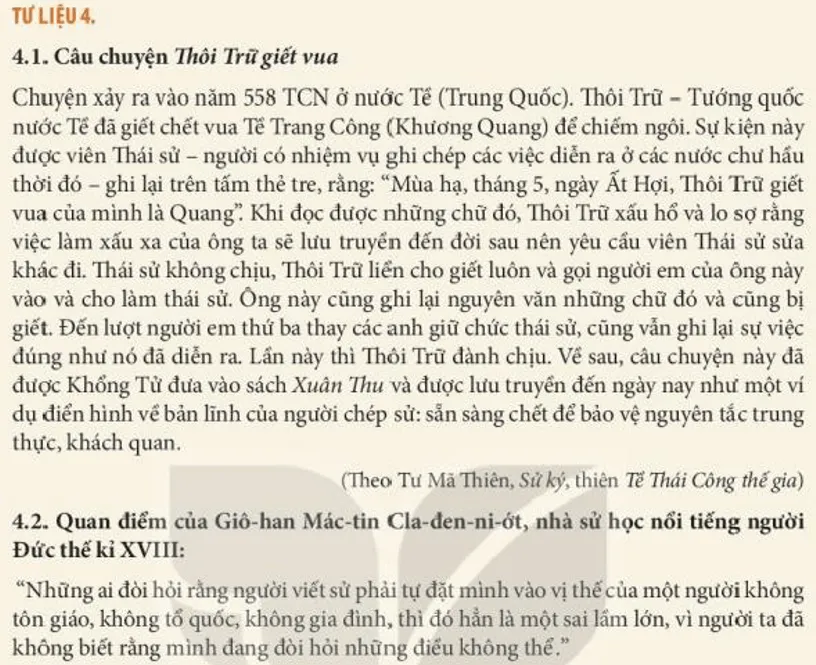 Khai thác Tư liệu 4 giúp em biết được điều gì trong khi nghiên cứu lịch sử? Cau Hoi 2 Trang 11 Lich Su 10