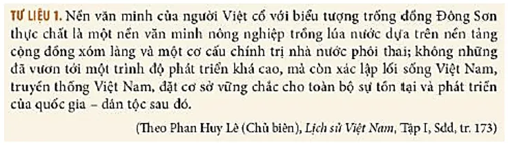 Khai thác Tư liệu 1 (tr.98), hãy cho biết ý nghĩa, giá trị của nền văn minh Văn Lang - Âu Lạc trong lịch sử Việt Nam Cau Hoi 2 Trang 99 Lich Su 10