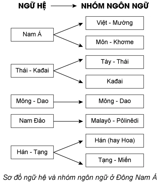 Lập sơ đồ về các ngữ hệ và nhóm ngôn ngữ Việt Nam. Kể tên một số dân tộc thuộc từng nhóm ngôn ngữ đó Luyen Tap 1 Trang 135 Lich Su 10