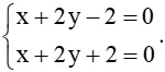 Xét vị trí tương đối của đường thẳng d: x + 2y – 2 = 0 với mỗi đường thẳng Luyen Tap 2 Trang 82 Toan 10 Tap 2 148573