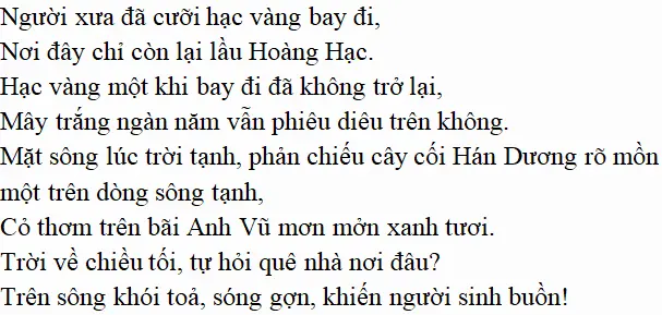 Bài thơ: Lầu Hoàng Hạc - Nội dung Lầu Hoàng Hạc Lau Hoang Hac 1