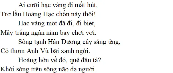 Bài thơ: Lầu Hoàng Hạc - Nội dung Lầu Hoàng Hạc Lau Hoang Hac 3