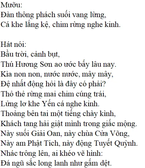 Bài thơ: Bài ca phong cảnh Hương Sơn: nội dung, dàn ý phân tích, bố cục, tác giả | Ngữ văn lớp 11 Bai Ca Phong Canh Huong Son