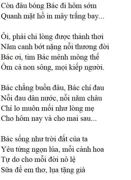 Bài thơ: Bác ơi (Tố Hữu): nội dung, dàn ý phân tích, bố cục, tác giả | Ngữ văn lớp 12 Bac Oi 1