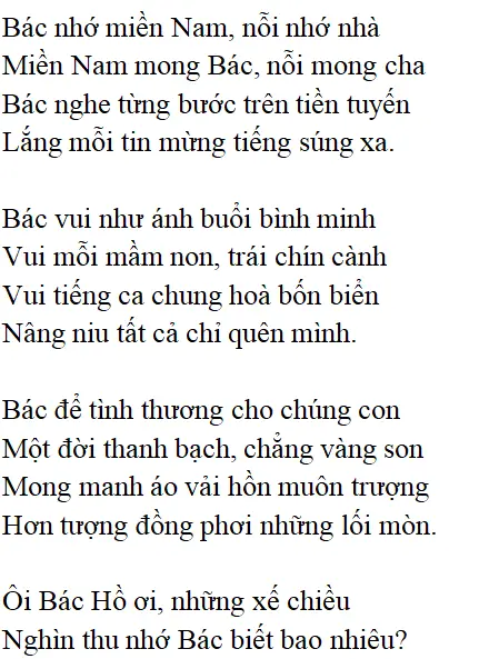 Bài thơ: Bác ơi (Tố Hữu): nội dung, dàn ý phân tích, bố cục, tác giả | Ngữ văn lớp 12 Bac Oi 2