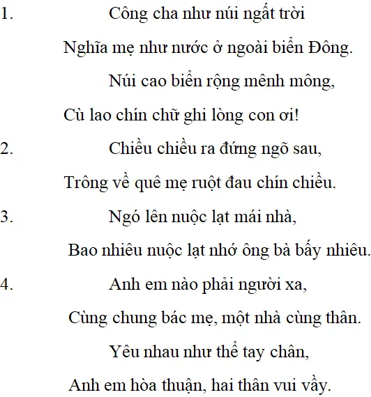 Những câu hát về tình cảm gia đình - Nội dung bài ca dao, Hoàn cảnh sáng tác, Dàn ý phân tích tác phẩm Ca Dao Dan Ca Nhung Cau Hat Ve Tinh Cam Gia Dinh