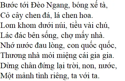 Bài thơ: Qua Đèo Ngang: nội dung, dàn ý, giá trị, bố cục, tác giả | Ngữ văn lớp 7 Qua Deo Ngang