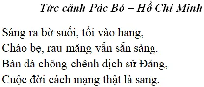 Bài thơ: Tức cảnh Pác Bó (Hồ Chí Minh): nội dung, dàn ý, giá trị, tác giả | Ngữ văn lớp 8 Tuc Canh Pac Bo