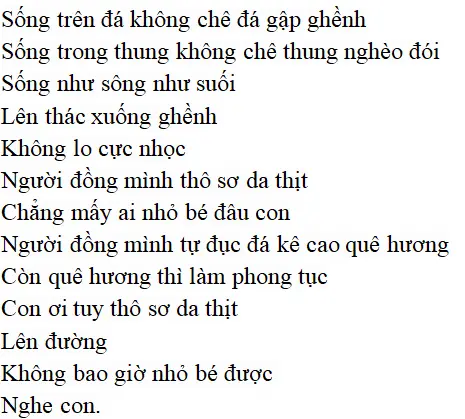 Bài thơ: Nói với con (Y Phương): nội dung, dàn ý, bố cục, tác giả | Ngữ văn lớp 9 Noi Voi Con 1