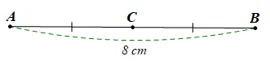 Vẽ đoạn thẳng AB có độ dài 8 cm và trung điểm C của đoạn thẳng đó (ảnh 2) Bai 30 Trang 95 Sbt Toan Lop 6 Tap 2 Canh Dieu