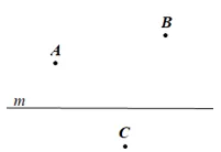 Hãy vẽ đường thẳng m không đi qua cả A, B và C (ảnh 2) Bai 4 Trang 88 Sbt Toan Lop 6 Tap 2 Canh Dieu