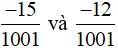 So sánh hai phân số -15/1001 và -12/1001 Bai 1 Trang 16 Sbt Toan Lop 6 Tap 2 Chan Troi 67955