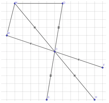 Vẽ thêm để được hình có tâm đối xứng là các điểm cho sẵn Bai 2 Trang 74 Sbt Toan Lop 6 Tap 2 Chan Troi 68852