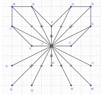 Vẽ thêm để được hình có tâm đối xứng là các điểm cho sẵn Bai 2 Trang 78 Sbt Toan Lop 6 Tap 2 Chan Troi 68912