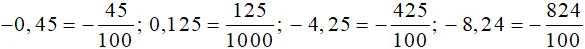 Viết các số thập phân sau dưới dạng số thập phân tối giản -0,45 Bai 5 Trang 48 Sbt Toan Lop 6 Tap 2 Chan Troi 68537
