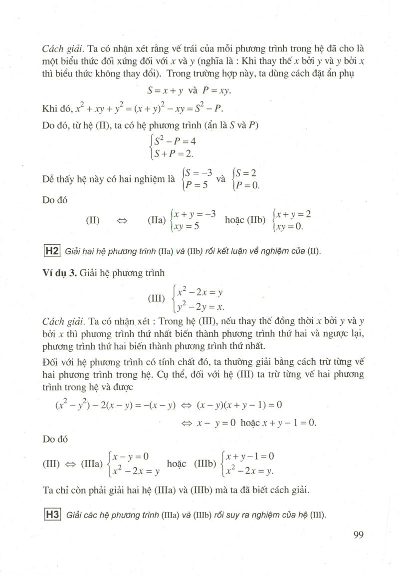 Một số ví dụ về hệ phương trình bậc hai hai ẩn