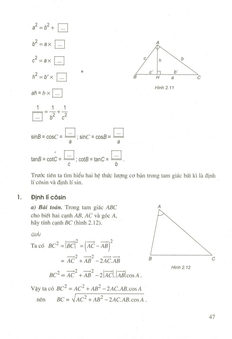 Các hệ thức lượng trong tam giác và giải tam giác 