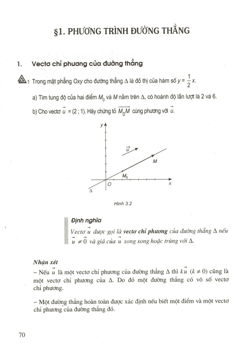 Phương trình đường thẳng lớp 10 trang 80