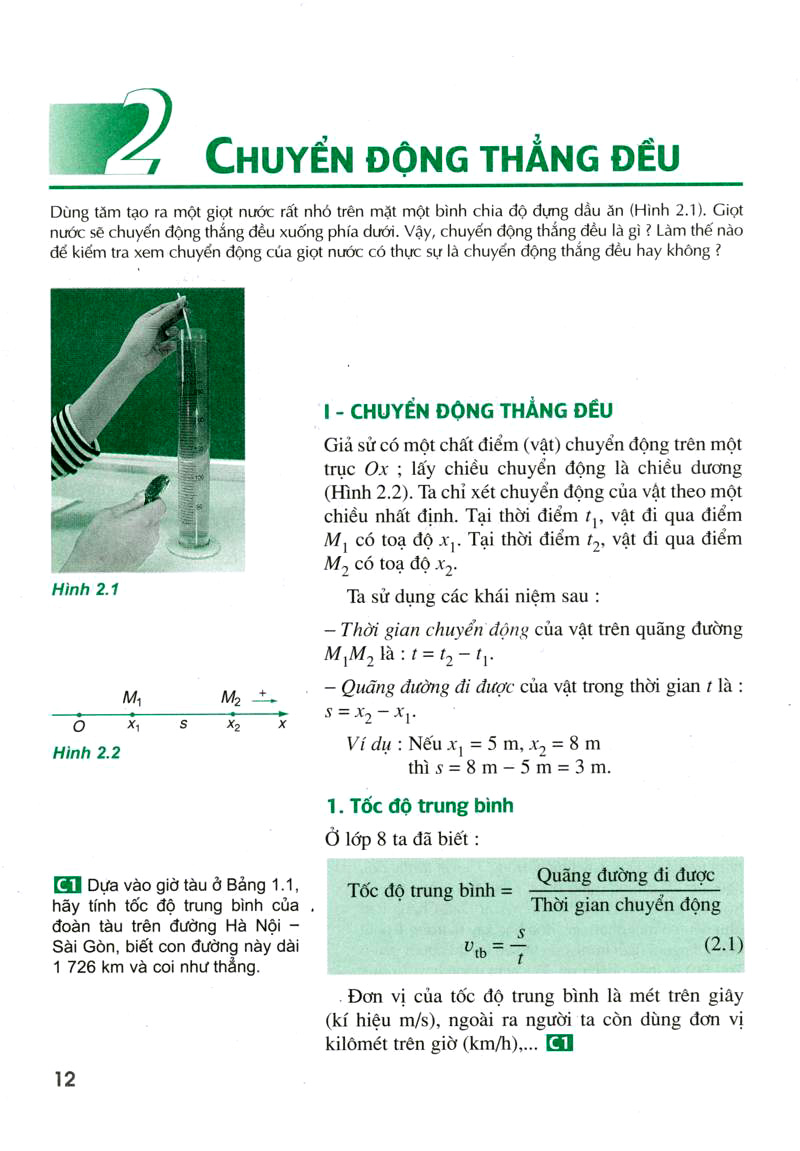 Vật lý 10 bài 2 trang 12