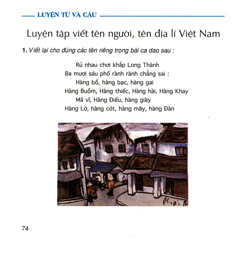 Luyện từ và câu: Luyện tập viết tên người, tên địa lí Việt Nam