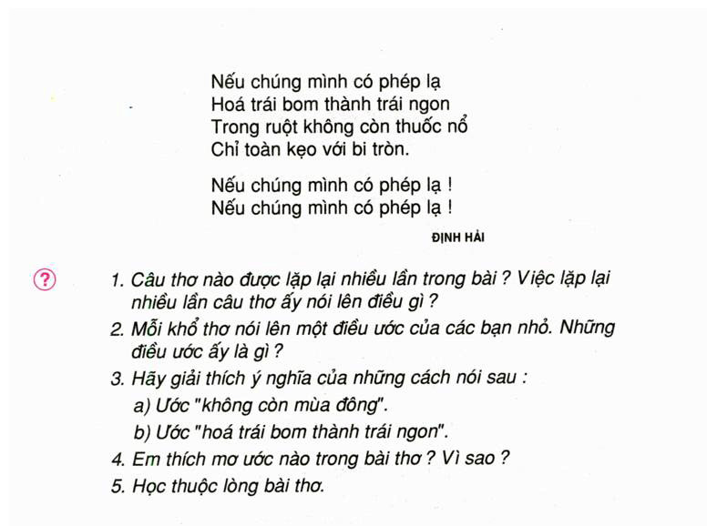 Tập đọc: Nếu chúng mình có phép lạ