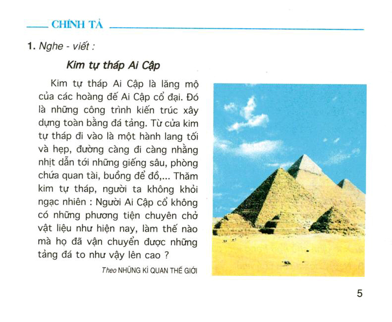 Chính tả: Nghe - Viết: Kim tự tháp Ai Cập Phân biệt S/X, lêt/iêC