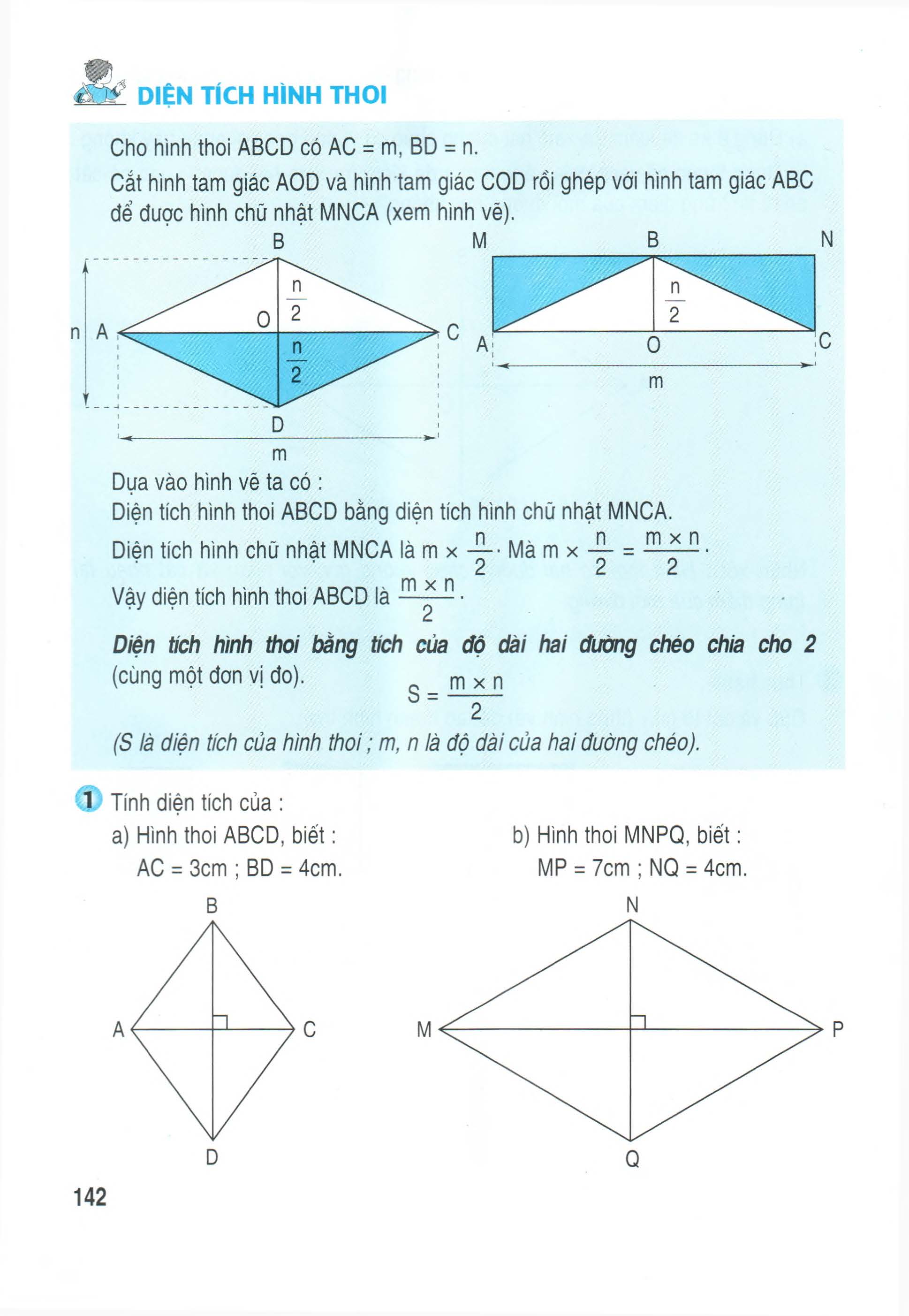 Cho hình vẽ sau Hình thoi ABCD có O là giao điểm của hai đường chéo OA   9cm OB  6cm Biết rằng hình thoi có hai đường chéo vuông góc