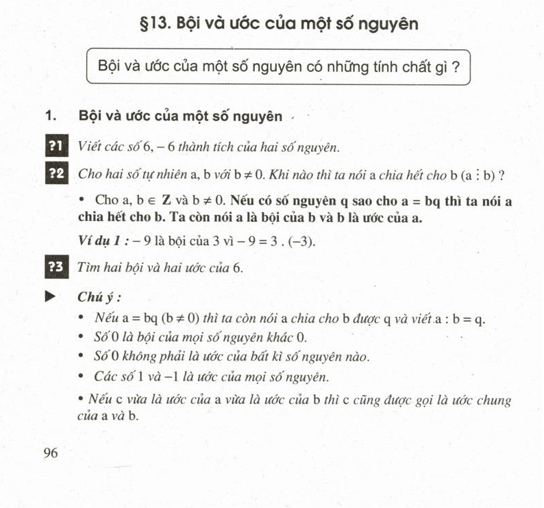 Bội và ước của một số nguyên