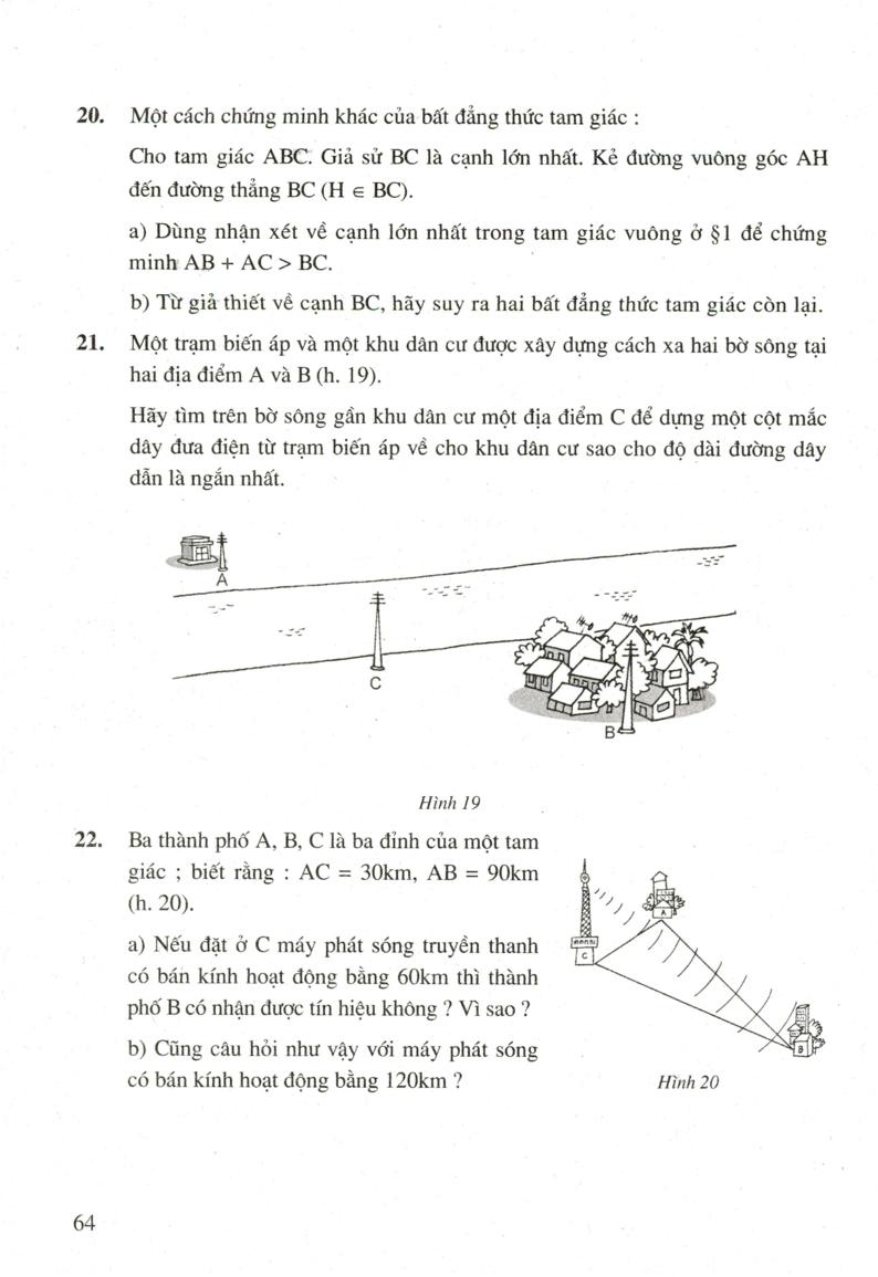 Quan hệ giữa ba cạnh của một tam giác. Bất đẳng thú giá