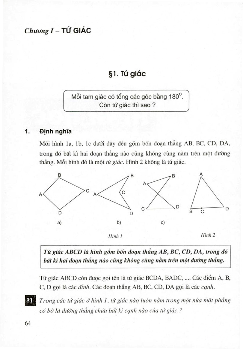 Sách giáo khoa Toán 8 tập 1 pdf