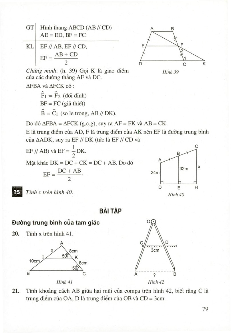 Đường trung bình của tam giác, của hình thang