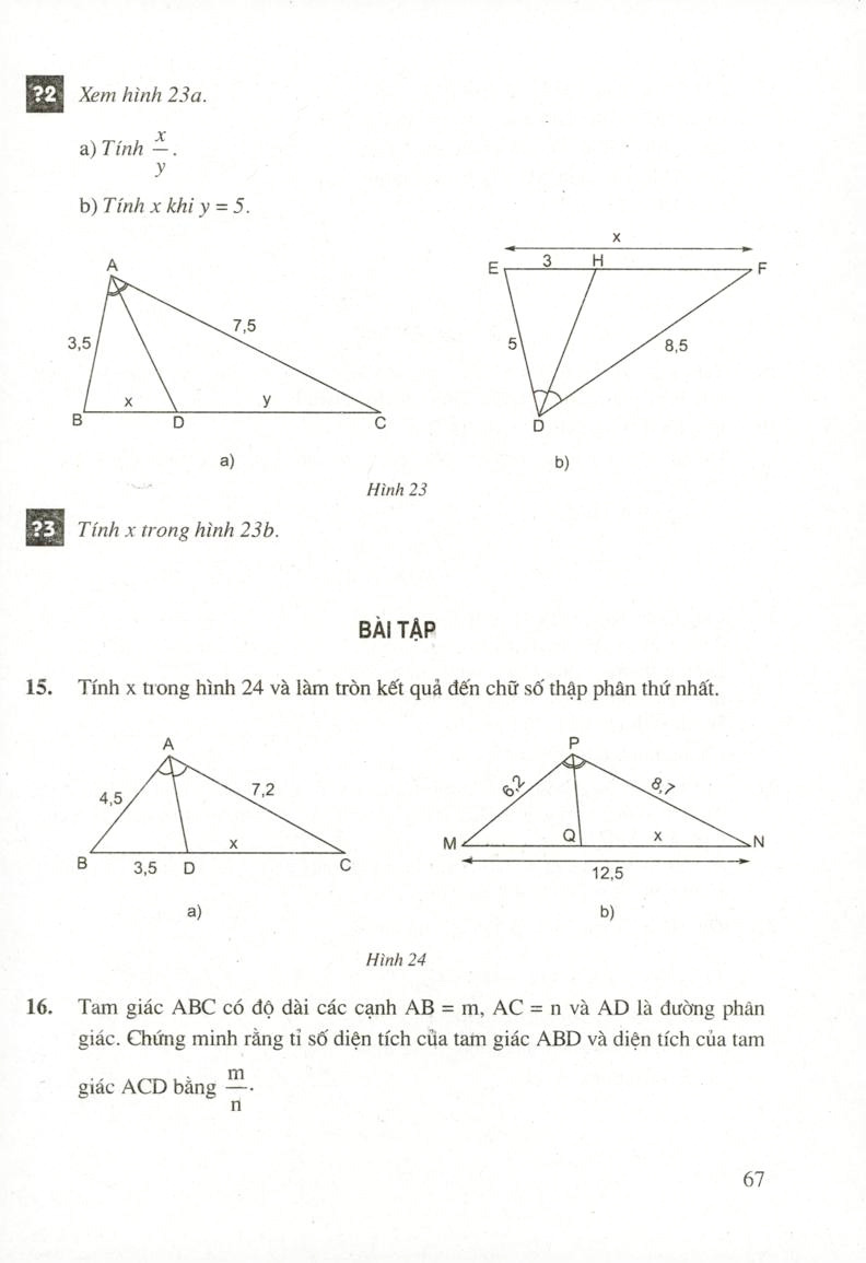 Tính chất đường phân giác của tam giác