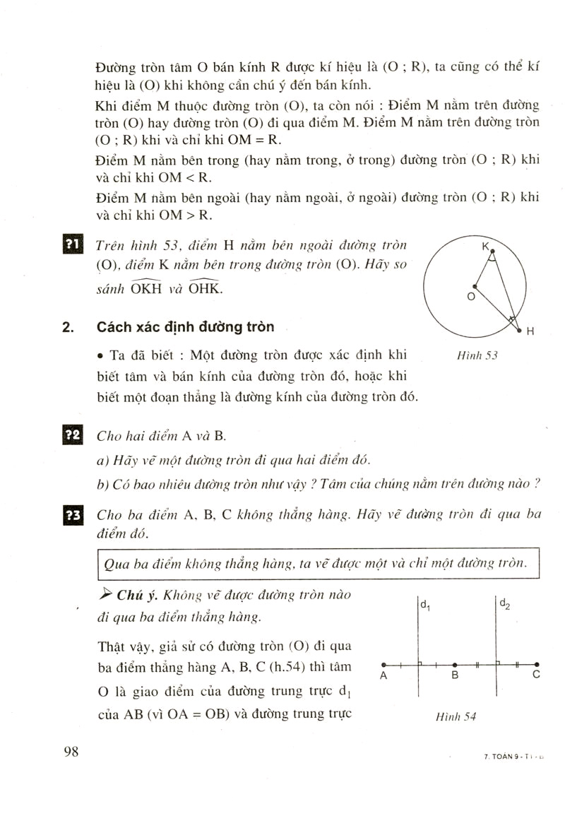 Sự xác định đường tròn. Tính chất đối xứng của đường tròn