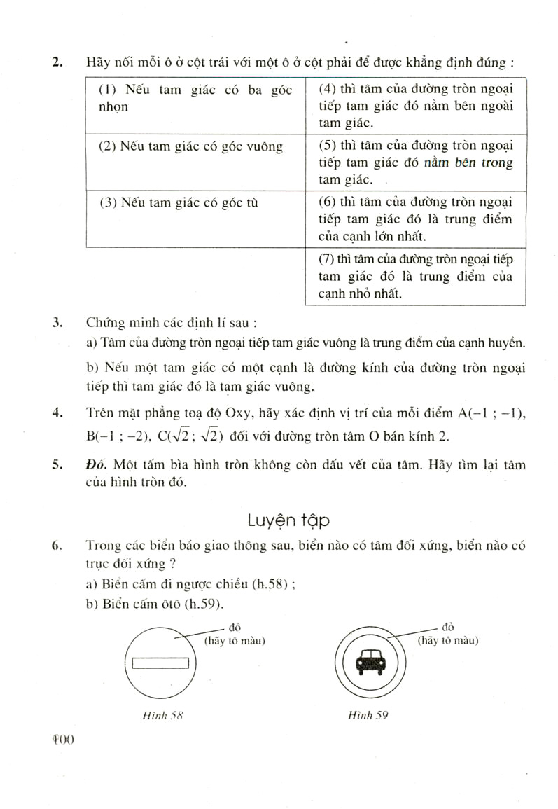 Sự xác định đường tròn. Tính chất đối xứng của đường tròn