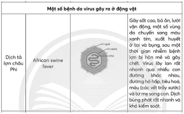 Hãy liệt kê một số bệnh do virus gây ra ở thực vật, động vật và người Bai Tap 1 Trang 154 Sinh Hoc 10 1