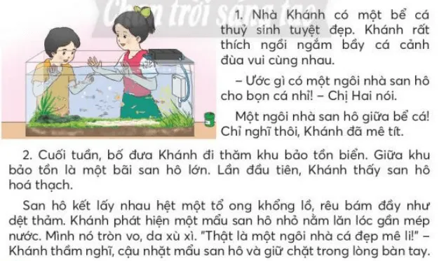 Cậu bé và mẩu san hô trang 106, 107 Tiếng Việt lớp 3 Tập 2 | Chân trời sáng tạo Cau Be Va Mau San Ho Trang 106 107 131125