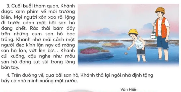 Cậu bé và mẩu san hô trang 106, 107 Tiếng Việt lớp 3 Tập 2 | Chân trời sáng tạo Cau Be Va Mau San Ho Trang 106 107 131126