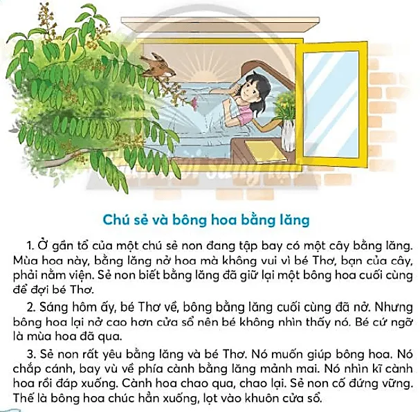 Chú sẻ và bông hoa bằng lăng trang 104, 105 Tiếng Việt lớp 3 Tập 1 | Chân trời sáng tạo Chu Se Va Bong Hoa Bang Lang Trang 104 105 129399