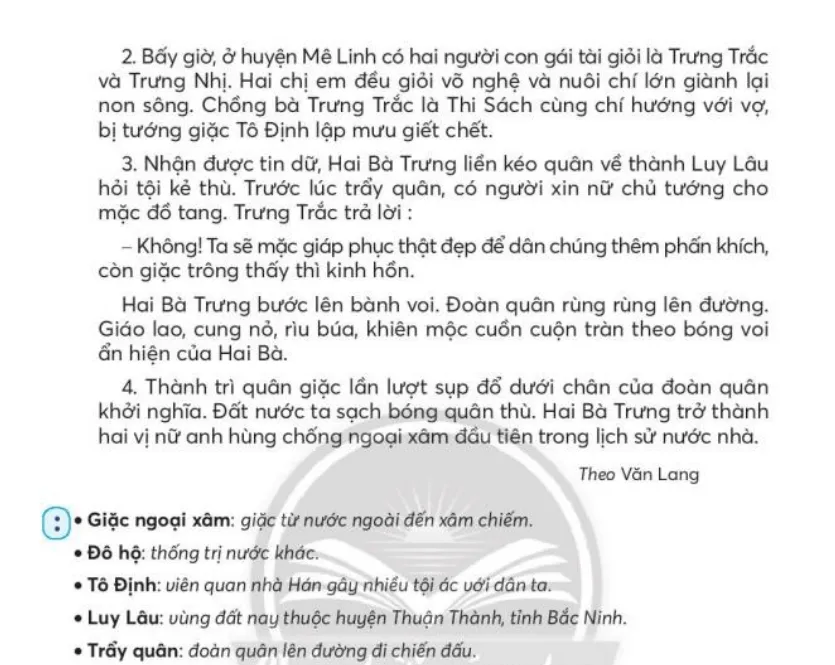 Hai Bà Trưng trang 92, 93, 94 Tiếng Việt lớp 3 Tập 2 | Chân trời sáng tạo Hai Ba Trung Trang 92 93 94 131088