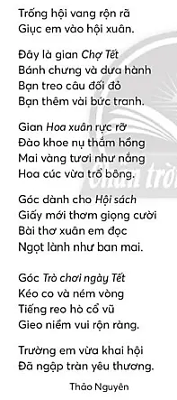 Rộng ràng hội xuân trang 17, 18 Tiếng Việt lớp 3 Tập 2 | Chân trời sáng tạo Ron Rang Hoi Xuan Trang 17 18 130265