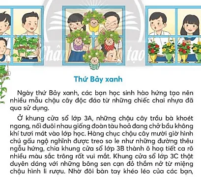 Thứ Bảy xanh trang 100, 101 Tiếng Việt lớp 3 Tập 1 | Chân trời sáng tạo Thu Bay Xanh Trang 100 101 129382