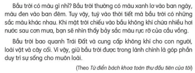 Đọc: Bầu trời trang 8, 9 Tiếng Việt lớp 3 Tập 2 | Kết nối tri thức Doc Bau Troi 132075 