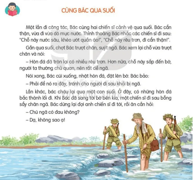 Đọc: Cùng Bác qua suối trang 108, 109 Tiếng Việt lớp 3 Tập 2 | Kết nối tri thức Doc Cung Bac Qua Suoi 133314 