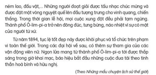 Đọc: Ngọn lửa Ô-lim-pích trang 113, 114 Tiếng Việt lớp 3 Tập 2 | Kết nối tri thức Doc Ngon Lua O Lim Pich 133321 