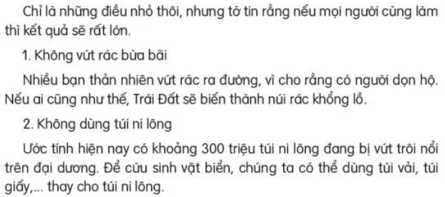 Đọc: Những điều nhỏ tớ làm cho Trái Đất trang 124, 125 Tiếng Việt lớp 3 Tập 2 | Kết nối tri thức Doc Nhung Dieu Nho To Lam Cho Trai Dat 133359 