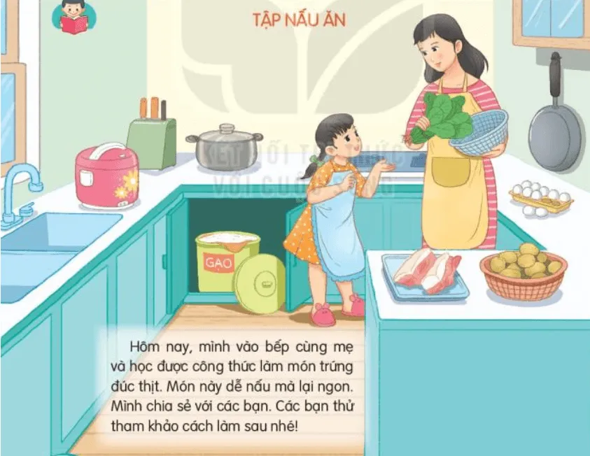 Đọc: Tập nấu ăn lớp 3 | Tiếng Việt lớp 3 Kết nối tri thức Doc Tap Nau An 131325 