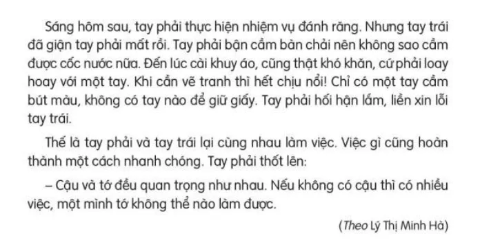 Đọc: Tay trái và tay phải trang 52, 53 Tiếng Việt lớp 3 Tập 2 | Kết nối tri thức Doc Tay Trai Va Tay Phai 132890 